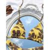 image:imageGORGLITTER Womens Floral Y2k Bikini Sets High Cut Thong Halter Triangle Cute Swimsuits 2 Piece Summer Bathing SuitsBrown and Yellow