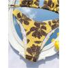 image:imageGORGLITTER Womens Floral Y2k Bikini Sets High Cut Thong Halter Triangle Cute Swimsuits 2 Piece Summer Bathing SuitsBrown and Yellow