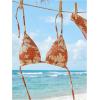 image:imageGORGLITTER Womens Floral Y2k Bikini Sets High Cut Thong Halter Triangle Cute Swimsuits 2 Piece Summer Bathing SuitsOrange