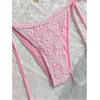 image:imageGORGLITTER Womens Flower Triangle Halter Bikini Set High Waisted String Swimsuit Summer Bathing Suit 2 Piece Swim WearPink