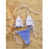 image:imageGORGLITTER Womens Gingham Bikini Sets Cute High Cut Thong Triangle Halter Top Cheeky 2026 Beach Bathing Suit SwimsuitBlue