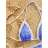 image:imageGORGLITTER Womens Gingham Bikini Sets Cute High Cut Thong Triangle Halter Top Cheeky 2026 Beach Bathing Suit SwimsuitBlue