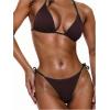 image:imageGORGLITTER Womens High Waisted Cheeky Triangle Bikini Set Sexy Halter Top Tie Side Thong Summer Two Piece SwimsuitCoffee Brown