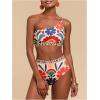 image:imageGORGLITTER Womens One Shoulder High Waisted Bikini Sets Y2K Cheeky Floral Print 2 Piece Swimsuit Bathing Suit SwimwearMulticolor