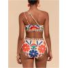 image:imageGORGLITTER Womens One Shoulder High Waisted Bikini Sets Y2K Cheeky Floral Print 2 Piece Swimsuit Bathing Suit SwimwearMulticolor Floral Print