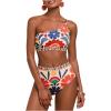 image:imageGORGLITTER Womens One Shoulder High Waisted Bikini Sets Y2K Cheeky Floral Print 2 Piece Swimsuit Bathing Suit SwimwearMulticolor Floral Print