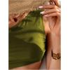 image:imageGORGLITTER Womens One Shoulder Monokini One Piece Swimsuit Cheeky Modest Tummy Control Swim Suit Bathing Suit SwimwearOlive Green