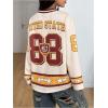 image:imageGORGLITTER Womens Oversized Jersey Shirts Y2k Clothes Number Letter Graphic Long Sleeve V Neck Top Aesthetic StreetwearMulticolor