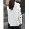 image:imageGORGLITTER Womens Oversized Jersey Shirts Y2k Clothes Number Letter Graphic Long Sleeve V Neck Top Aesthetic StreetwearWhite