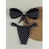 image:imageGORGLITTER Womens Polka Dots Bandeau Bikini Sets Metal Shell Linked Strapless Swimsuits Cheeky Bottom BeachwearMulticolor