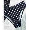 image:imageGORGLITTER Womens Polka Dots Bikini Set Halter Triangle Thong Bathing Suit Cute 3 Piece Swimsuit with Sarong CoverupsBlack and White
