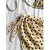image:imageGORGLITTER Womens Polka Dots Bikini Set Halter Triangle Thong Bathing Suit Cute 3 Piece Swimsuit with Sarong CoverupsYellow