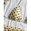 image:imageGORGLITTER Womens Polka Dots Bikini Set Halter Triangle Thong Bathing Suit Cute 3 Piece Swimsuit with Sarong CoverupsYellow