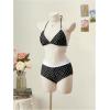 image:imageGORGLITTER Womens Polka Dots Boyshort Bikini Set with Shorts 2026 Halter Triangle Full Coverage Cheeky SwimsuitsBlack