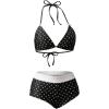image:imageGORGLITTER Womens Polka Dots Boyshort Bikini Set with Shorts 2026 Halter Triangle Full Coverage Cheeky SwimsuitsBlack