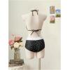 image:imageGORGLITTER Womens Polka Dots Boyshort Bikini Set with Shorts 2026 Halter Triangle Full Coverage Cheeky SwimsuitsBlack