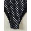 image:imageGORGLITTER Womens Polka Dots One Piece Swimsuit Metal Cut Out Strapless Bikini Sexy Monokini Bathing SuitBlack and White