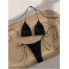image:imageGORGLITTER Womens Sexy Thong Bikini Sets String 2 Piece Swimsuit Halter Triangle Cheeky High Cut Bathing Suit SwimwearBlack