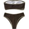 image:imageGORGLITTER Womens Strapless Bikini Crochet High Waisted Boho Bandeau Swimsuit 2 Piece Bathing SuitsChocolate Brown