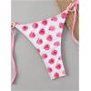 image:imageGORGLITTER Womens Strawberry Bathing Suit Thong Bikini Set 2 Piece Heart Ring Backless Triangle Bra High Waisted SwimsuitPink and White