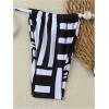 image:imageGORGLITTER Womens Striped Bikini Color Block String Tie Side Swimsuit Cheeky Swimwear Bathing SuitBlack and White
