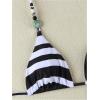 image:imageGORGLITTER Womens Striped Bikini Color Block String Tie Side Swimsuit Cheeky Swimwear Bathing SuitBlack and White