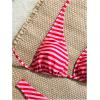 image:imageGORGLITTER Womens Striped Thong Bikini Cheeky Bottom Swimsuit Low Rise Halter Bathing Suit Cute Beachwear Trendy 2026Pink