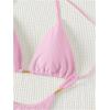 image:imageGORGLITTER Womens Thong Bikini Sets Halter Triangle Top High Cut Thong Bikini Bottom Swimsuit Bathing Suit Summer BeachPink