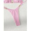 image:imageGORGLITTER Womens Thong Bikini Sets Halter Triangle Top High Cut Thong Bikini Bottom Swimsuit Bathing Suit Summer BeachPink