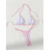 image:imageGORGLITTER Womens Thong Bikini Sets Halter Triangle Top High Cut Thong Bikini Bottom Swimsuit Bathing Suit Summer BeachPink