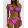 image:imageGORGLITTER Womens Triangle Bow Halter Bikini Sets Cheeky G String High Waisted Swimsuits Ombre Bathing Suit Swim Wear