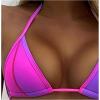 image:imageGORGLITTER Womens Triangle Bow Halter Bikini Sets Cheeky G String High Waisted Swimsuits Ombre Bathing Suit Swim Wear