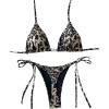 image:imageGORGLITTER Womens Cheetah Leopard Print Triangle Halter Bikini Sets High Waisted Thong Swimsuits Summer Bathing SuitBrown