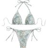 image:imageGORGLITTER Womens Floral Bikini Set Triangle Halter String Thong Paisley Boho Swimsuit Beach Vacation Summer OutfitsMulticolor