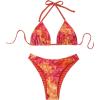 image:imageGORGLITTER Womens Floral Boho Bikini Colorful String Halter Swimsuit Thong Sexy Cheeky Bathing Suit Trendy 2026Multicolor