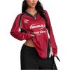 image:imageGORGLITTER Womens Oversized Jersey Shirts Y2k Clothes Number Letter Graphic Long Sleeve V Neck Top Aesthetic StreetwearRed