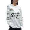 image:imageGORGLITTER Womens Oversized Jersey Shirts Y2k Clothes Number Letter Graphic Long Sleeve V Neck Top Aesthetic StreetwearWhite