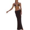 image:imageGORGLITTER Womens Polka Dots Pearl Bikini Full Coverage Cheeky Halter Stringy Thong Swimsuit with Cover Up SkirtBlack