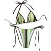 image:imageGORGLITTER Womens String Bikini Sets Striped Halter Triangle Thong 2 Piece Swimsuit Cute Side Tie Cheeky Bathing SuitMulticolor