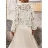 image:imageGORGLITTER Womens Boho Crochet Cropped Cardigan Lightweight Sheer Long Sleeve Button Up Spring Trendy 2026 Kimono TopApricot