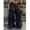 image:imageGORGLITTER Womens Cheetah Print Double Waisted Baggy Sweatpants Leopard Baggy Causal Gym Workout PantsBlack