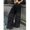 image:imageGORGLITTER Womens Cheetah Print Double Waisted Baggy Sweatpants Leopard Baggy Causal Gym Workout PantsBlack
