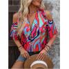 image:imageGORGLITTER Womens Cold Shoulder Long Sleeve Halter Tops Blouse Trendy Dressy Casual Fall Boho Colorful Blouses ShirtPink