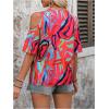 image:imageGORGLITTER Womens Cold Shoulder Long Sleeve Halter Tops Blouse Trendy Dressy Casual Fall Boho Colorful Blouses ShirtPink