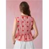 image:imageGORGLITTER Womens Gingham Peplum Tops Boho Summer Going Out Outfits Cute Bow Babydoll Tie Front Tank Tops BlousesRed