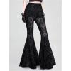 image:imageGORGLITTER Womens Lace Bell Bottom Pants Mesh Flare Leg High Waisted Sheer Sexy Gothic Leggings TrousersLace Black