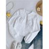 image:imageGORGLITTER Womens Lace Collared Shirt Dressy Casual Bishop Long Sleeve Button Down Boho Cute Peasant Blouses Tops