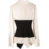 image:imageGORGLITTER Womens Long Sleeve Workout Wrap Top Dressy Asymmetrical Collared Business Casual Going Out Shirt BlouseBlack and White
