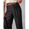 image:imageGORGLITTER Womens Low Rise Trousers Dress Pants Dressy High Waisted Striped Casual Slacks Business Work Office TrousersBlack