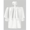 image:imageGORGLITTER Womens Off The Shoulder Blouse Collared Ruffle 34 Sleeve Button Down Dressy Business Casual Flowy ShirtWhite